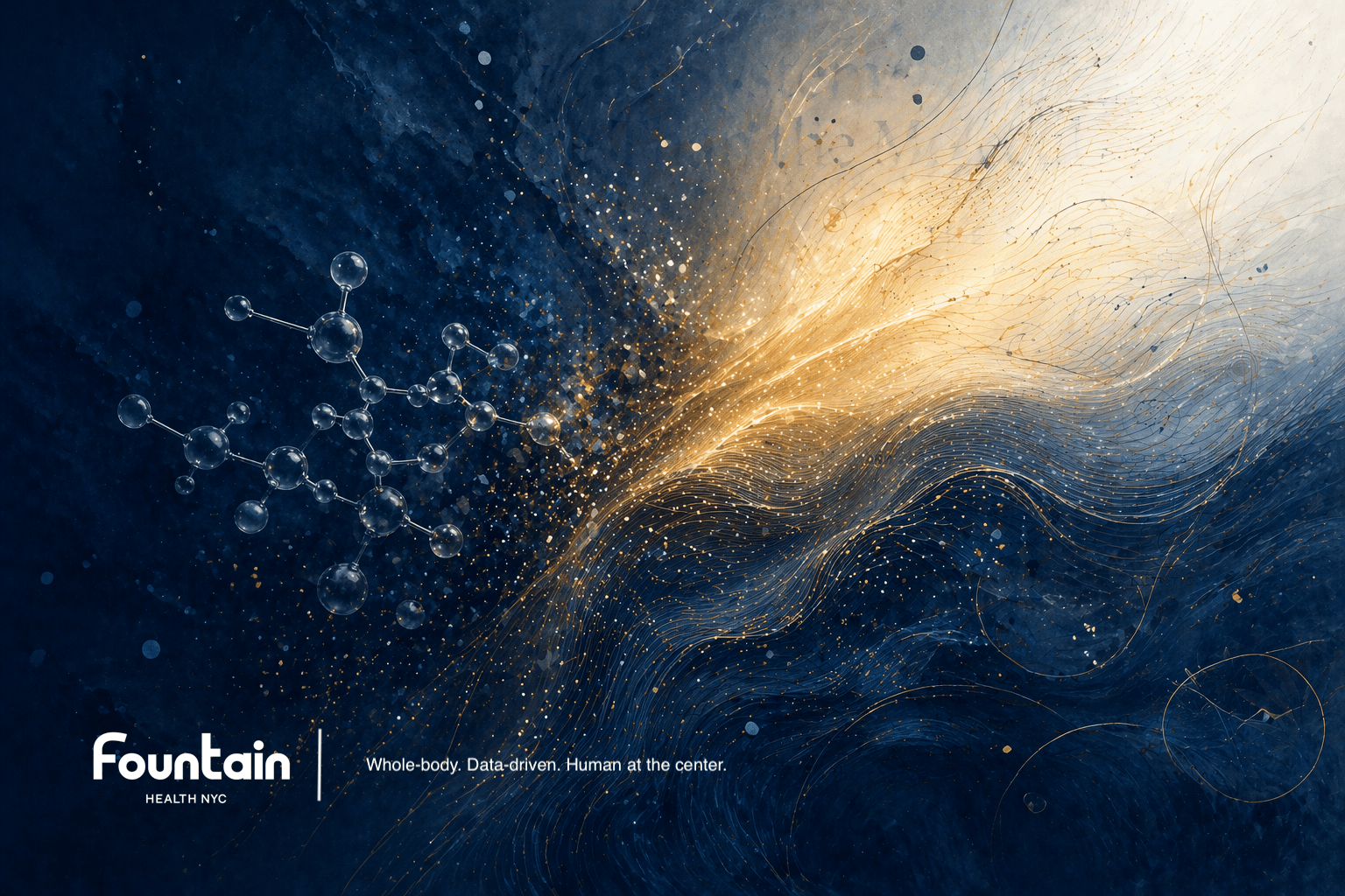 molecule and system in abstract form on the dark background